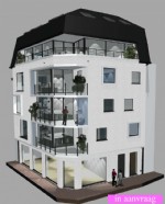 Kleinschalige topresidentie, gelegen op de hoek van de Kerkstraat en de Delanceriestraat te Wenduine.
De res. Chenin Blanc, opgetrokken in een eigentijdse en toch tijdloze architectuur, omvat 1 mooi handelsgelijkvloers, 3 RUIME 3 slaapkamer type hoekappartementen op de 1ste, 2de en 3de verd. en een exclusief penthouse-appartement van ruim 220 m2 met 4 slaapkamers op de 4de en 5de verd. De ruime leefruimtes bieden de bewoners een open zicht, zowel vooraan als zijdelings.
Dit project geniet niet enkel van een zeer centrale ligging vlakbij het strand en van royale oppervlaktes maar biedt de bewoners bovendien maximaal wooncomfort dankzij de hoogwaardige afwerking aangevuld met hedendaagse technologie.
Onder deze tekst bij "documenten" vindt u de plannetjes en de prijslijst. Contacteer ons vrijblijvend voor meer info. (19/039)